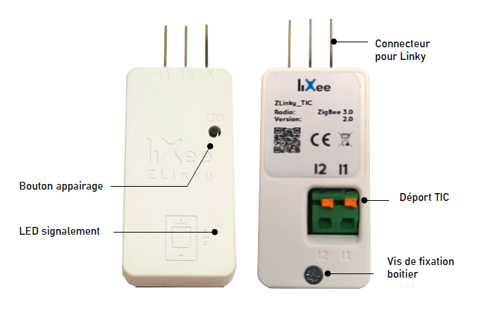 Module ZLinky_TIC LiXee qui se branche sur la sortie TIC du compteur Linky